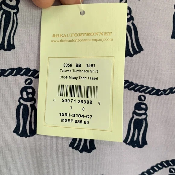 The Beaufort Bonnet Company Miss Todd Tassel Turtleneck Long Sleeve Shirt Girls - Picture 5 of 7